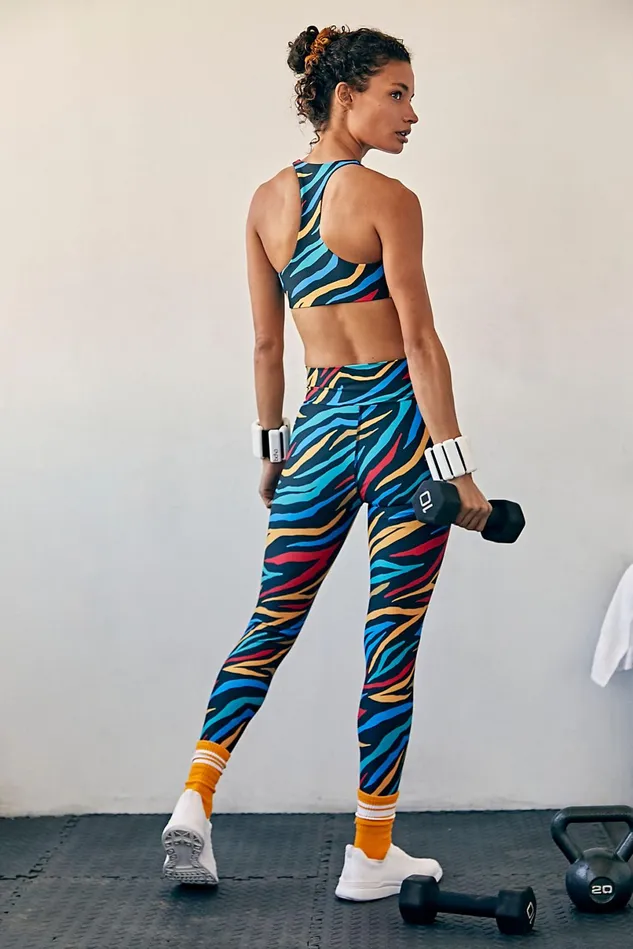 Women Bottoms Free People Cara Legging Hibiscus Zebra