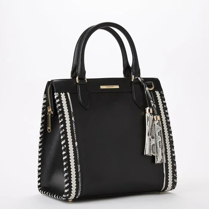 Women Brahmin Satchels Caroline Black Blazer