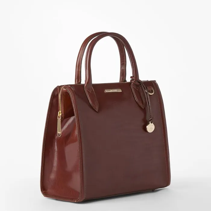 Women Brahmin Satchels Caroline Cognac Topsail