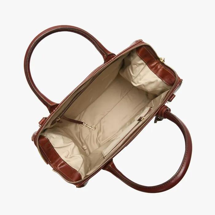 Women Brahmin Satchels Caroline Cognac Topsail