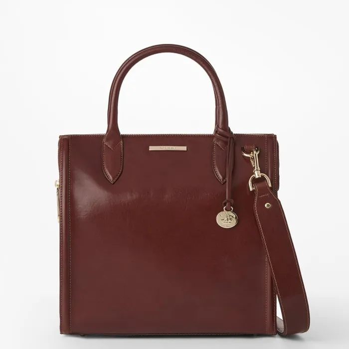 Women Brahmin Satchels Caroline Cognac Topsail