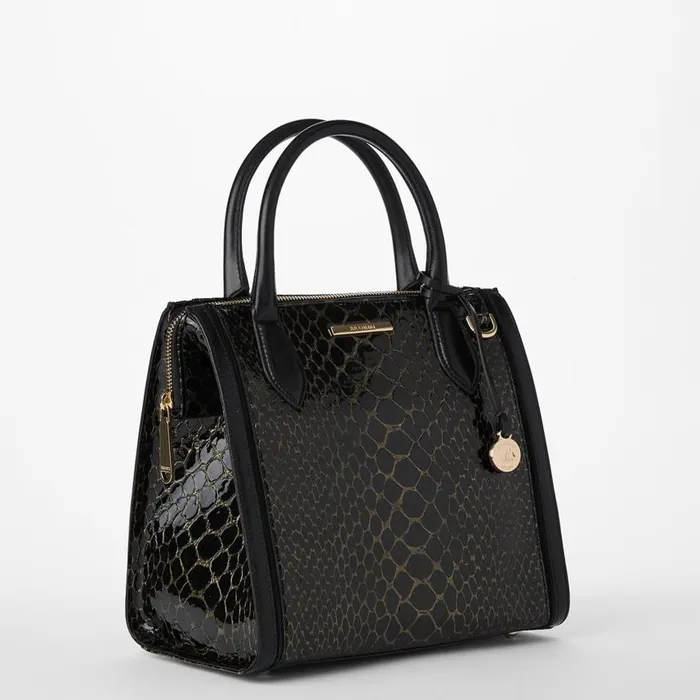 Women Brahmin Satchels Small Caroline Black Cavatica