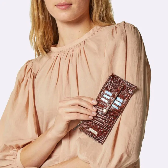 Women Brahmin Wallets and Wristlets Credit Card Wallet Black Melbourne