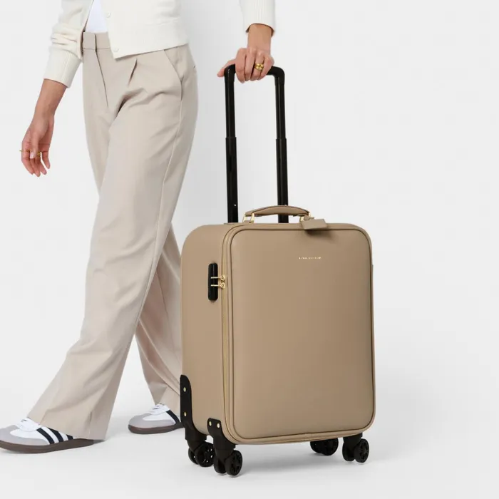 Women Cabin Bags and Suitcases Katie Loxton Oxford Light Taupe Cabin Suitcase 8211 Spinner