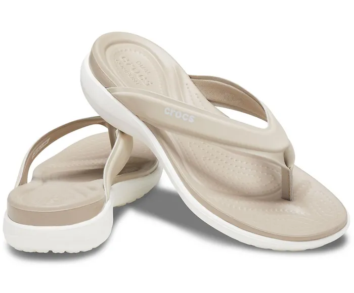 Women Capri V Sporty Flip Cobblestone Crocs Sandals