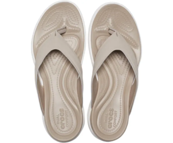 Women Capri V Sporty Flip Cobblestone Crocs Sandals