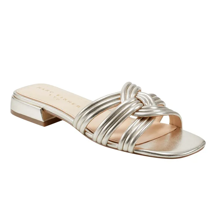 Women Casara Slide Sandal Platino Marc Fisher Mules and Slides
