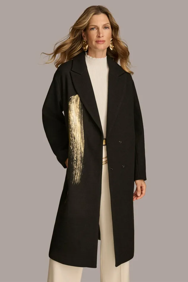 Women Coats And Jackets Donna Karan BRUSH STROKE JACKET Black