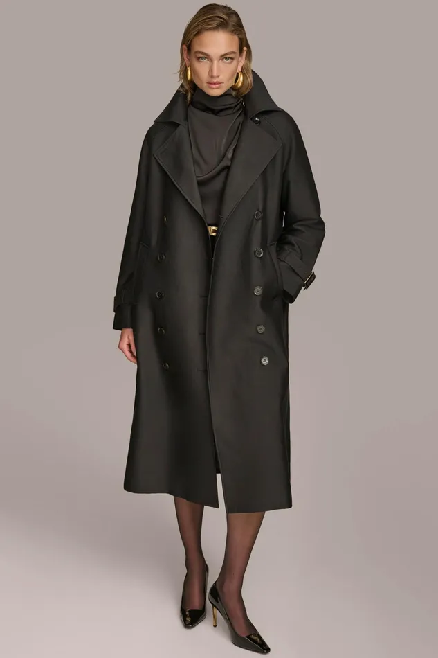 Women Coats And Jackets Donna Karan LIGHT WEIGHT TRENCH Black