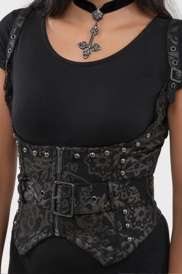 Women Corsets Killstar Malapas Underbust Corset BLACK LILY