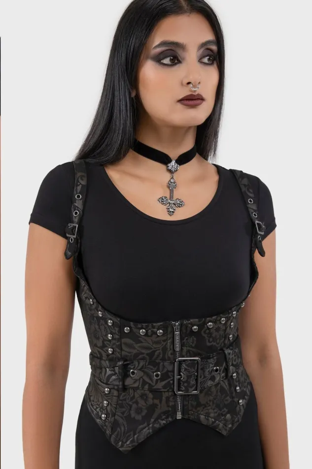 Women Corsets Killstar Malapas Underbust Corset BLACK LILY