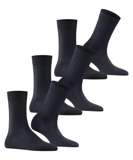 Women Cotton Touch 3Pack Women Socks Dark Navy FALKE Socks