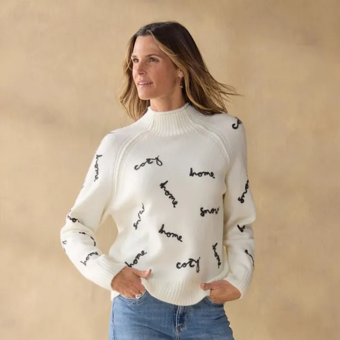 Women Cozy Hour Sweater Rhythmic Red Sundance Catalog Sweaters