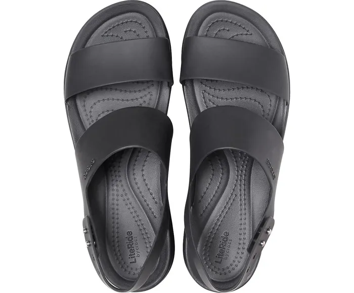 Women Crocs Brooklyn Low Wedge Black Black Crocs Sandals