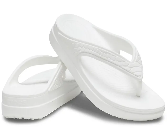 Women Crocs Sloane Snake Wedge Flip White Crocs FlipFlops