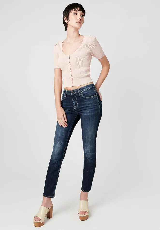 Women Cropped Delaney Cardigan Black Buffalo David Bitton Sweaters