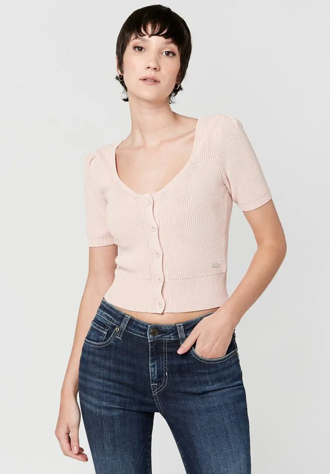 Women Cropped Delaney Cardigan Black Buffalo David Bitton Sweaters