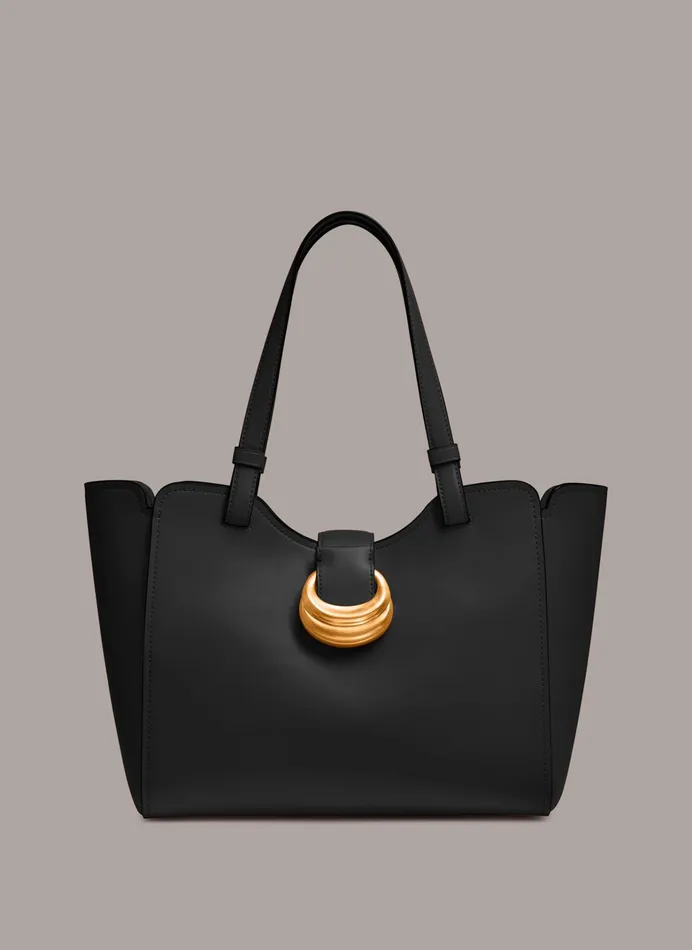 Women Crossbody Bags And Satchels Donna Karan VALLEY STREAM TOTE Blackgold
