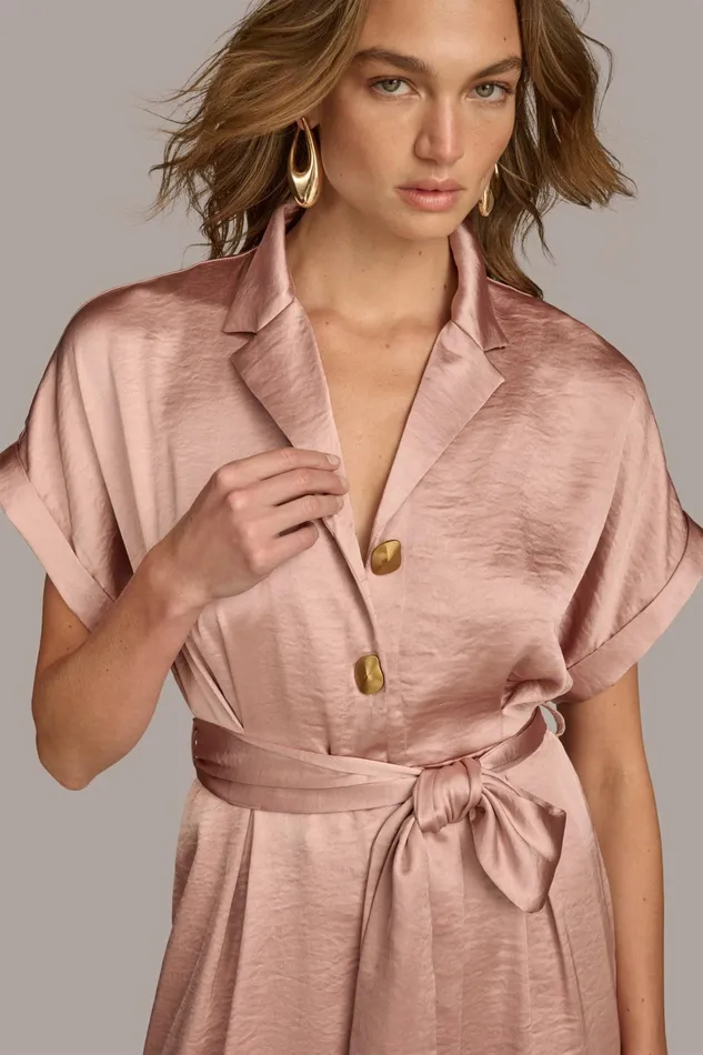 Women Dresses And Jumpsuits Donna Karan SATIN JUMPSUIT Rose