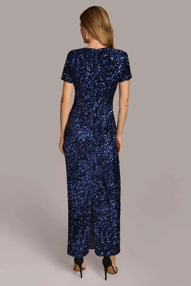 Women Dresses And Jumpsuits Donna Karan SEQUIN GOWN Navy
