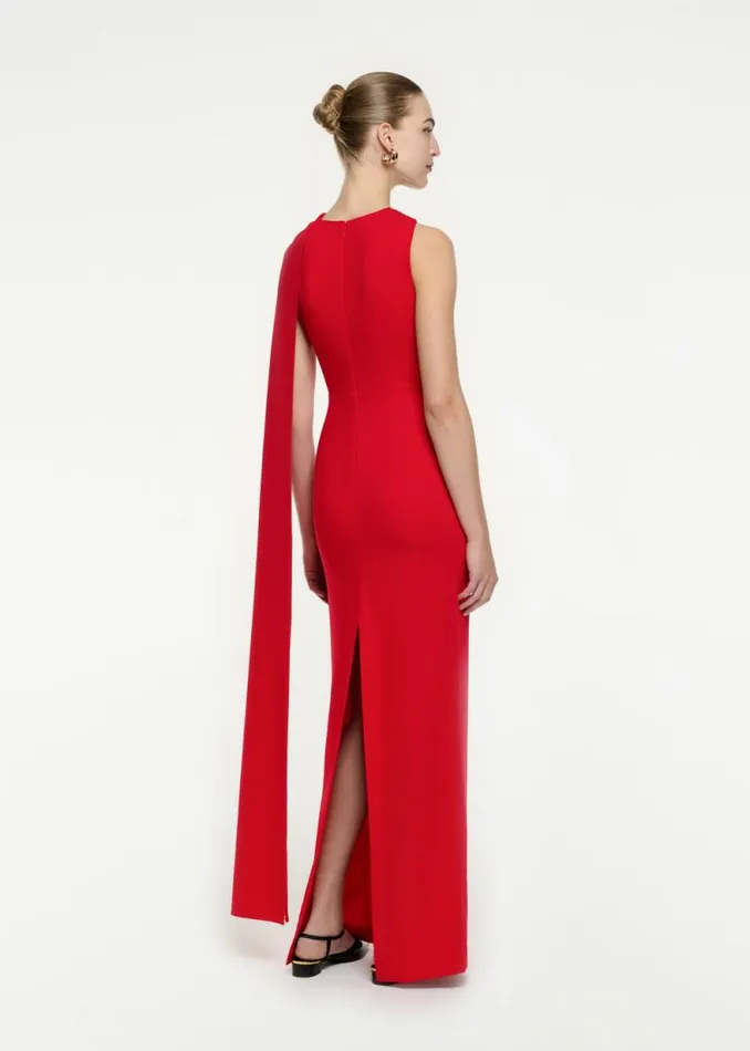 Women Dresses Roland Mouret Asymmetric Stretch Cady Maxi Dress