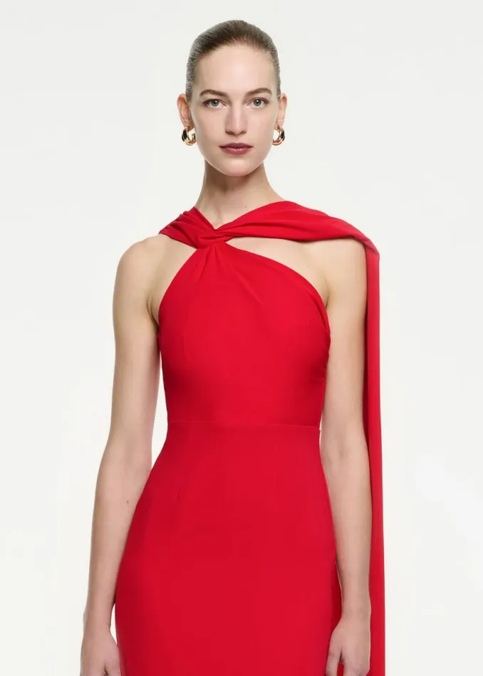 Women Dresses Roland Mouret Asymmetric Stretch Cady Maxi Dress