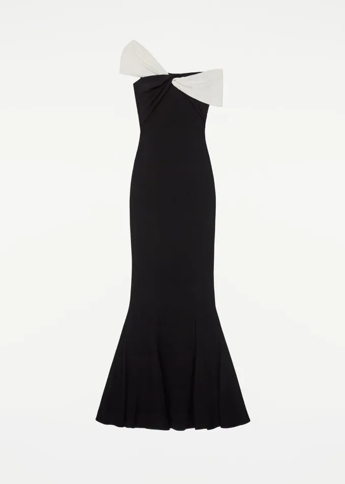 Women Dresses Roland Mouret Asymmetric Stretch Cady Maxi Dress