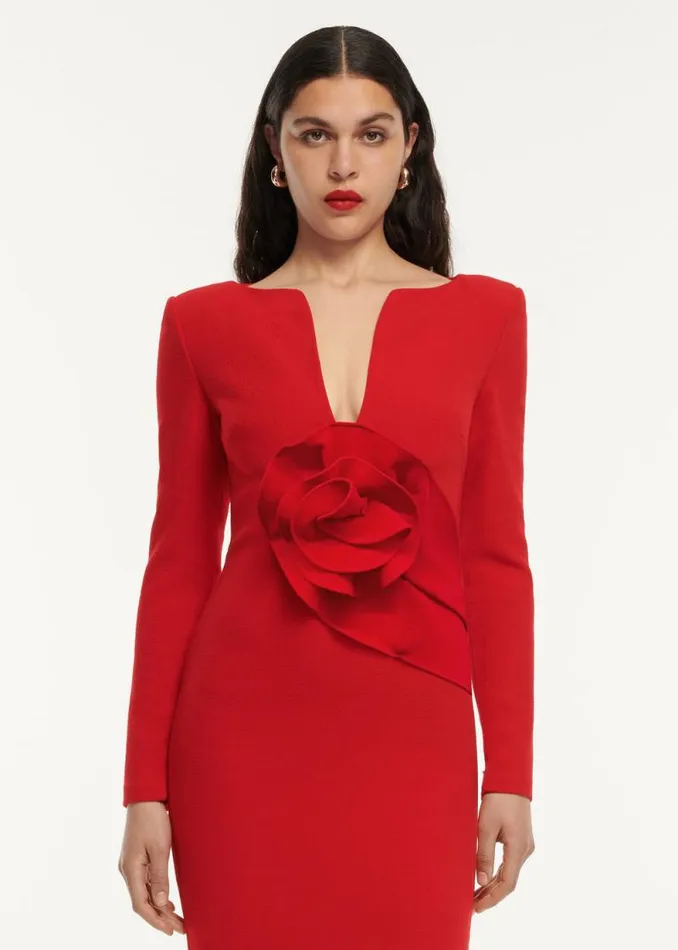 Women Dresses Roland Mouret Flower Detail Midi Dress