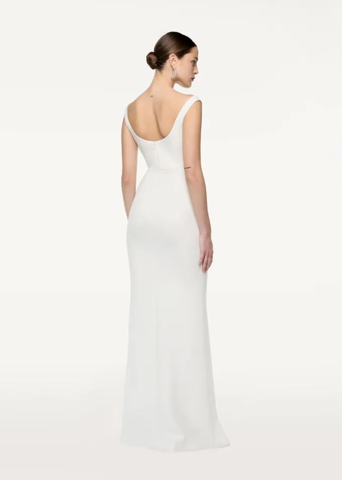 Women Dresses Roland Mouret Off Shoulder Cady Diamante Gown