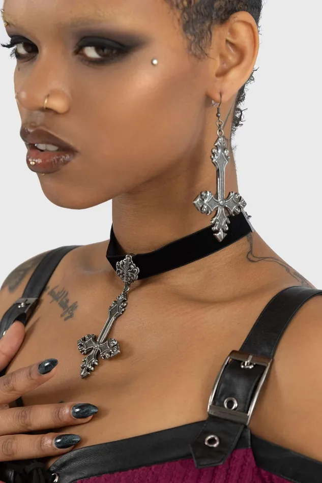 Women Earrings Killstar Crossed Fates Earrings