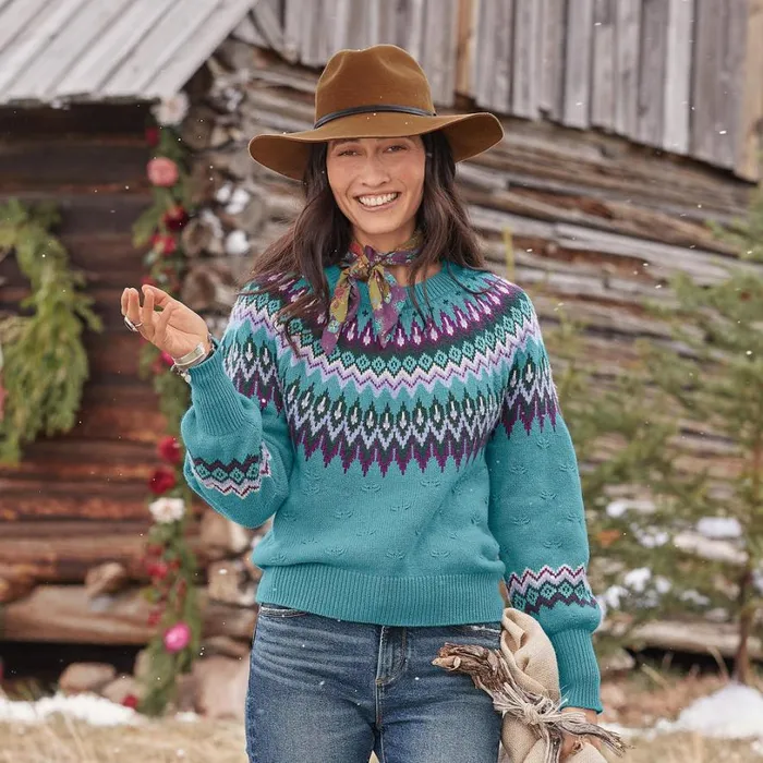 Women Eloise Fair Isle Sweater Coconut Sundance Catalog Sweaters Women Eloise Fair Isle Sweater Coconut Sundance Catalog Sweaters