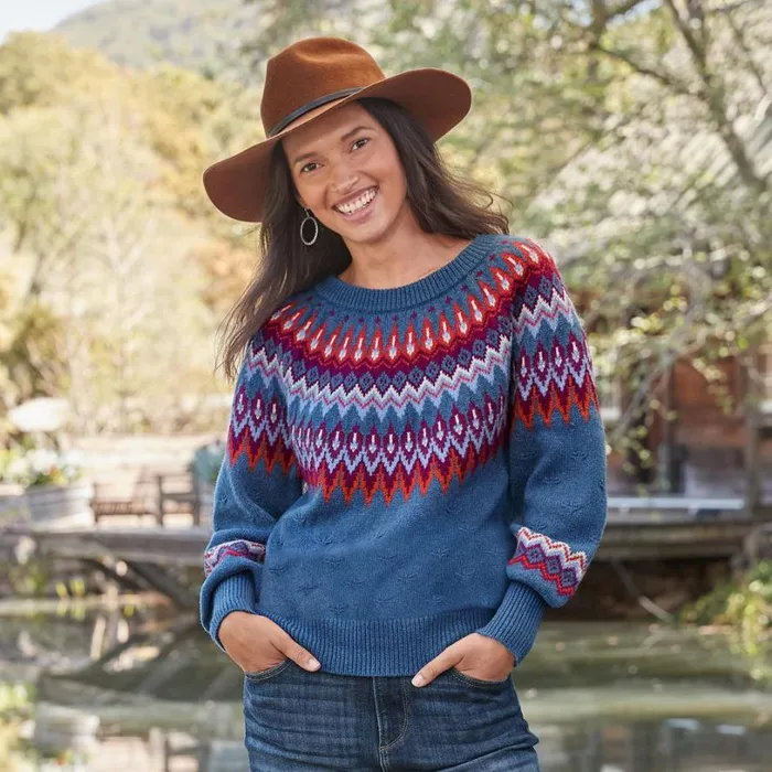 Women Eloise Fair Isle Sweater Coconut Sundance Catalog Sweaters Women Eloise Fair Isle Sweater Coconut Sundance Catalog Sweaters