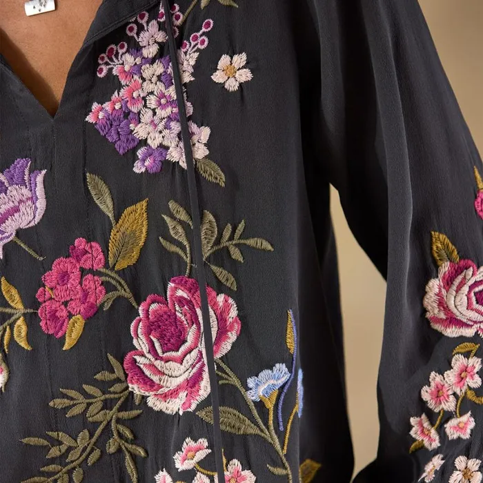 Women Field Blossoms Top Steel Sundance Catalog Tops Women Field Blossoms Top Steel Sundance Catalog Tops