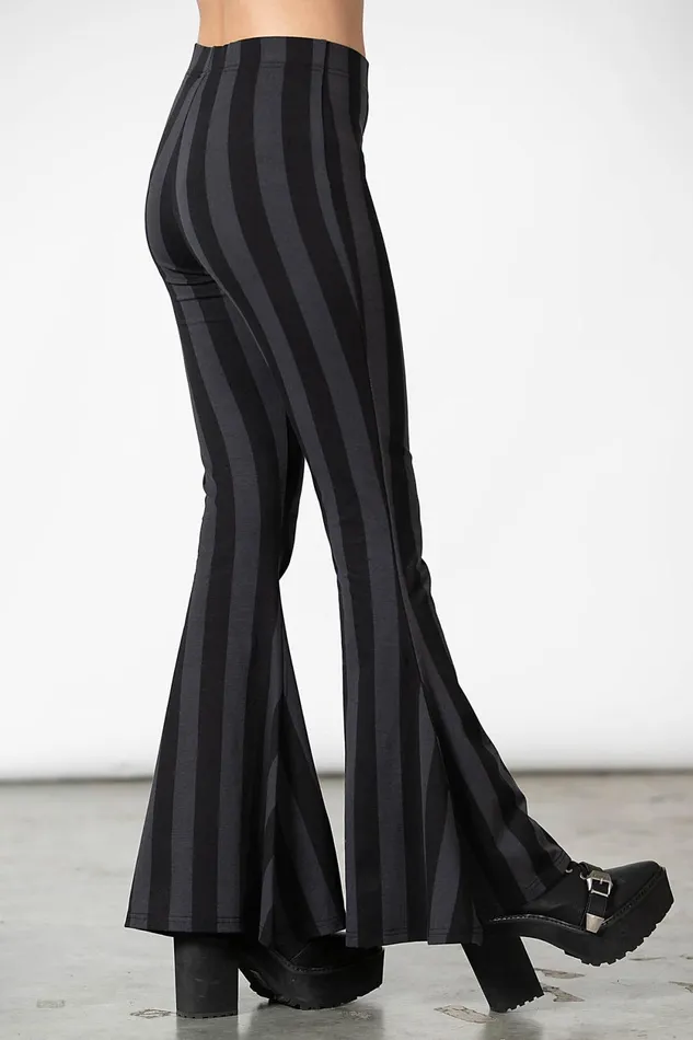 Women Flares Killstar Inferno Room Flares GREY STRIPE