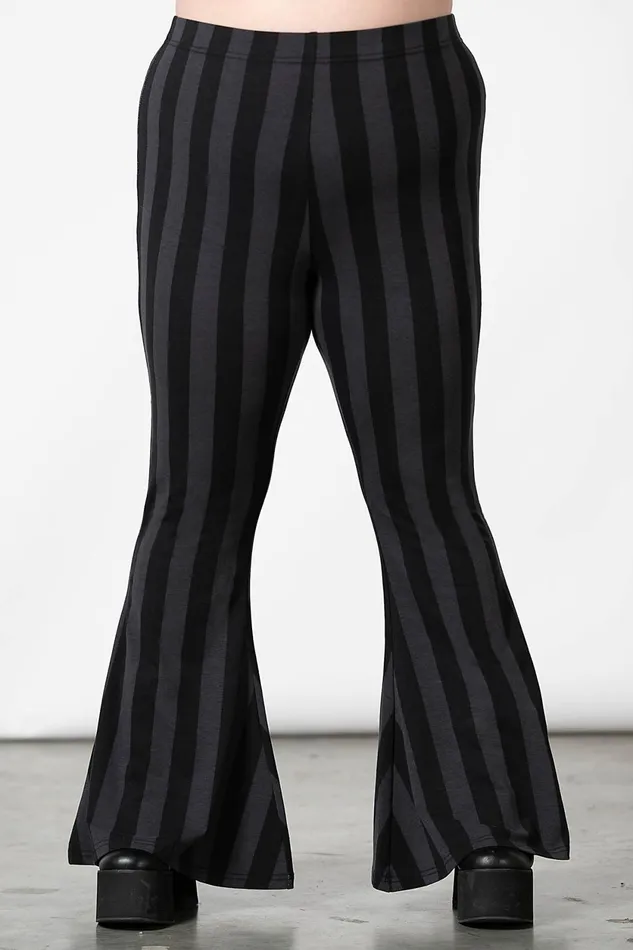 Women Flares Killstar Inferno Room Flares GREY STRIPE