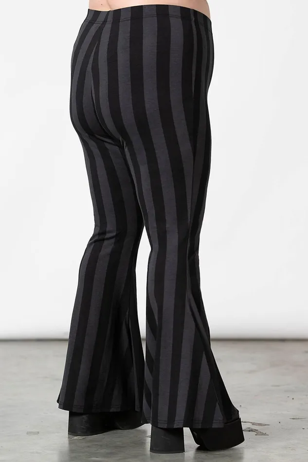 Women Flares Killstar Inferno Room Flares GREY STRIPE