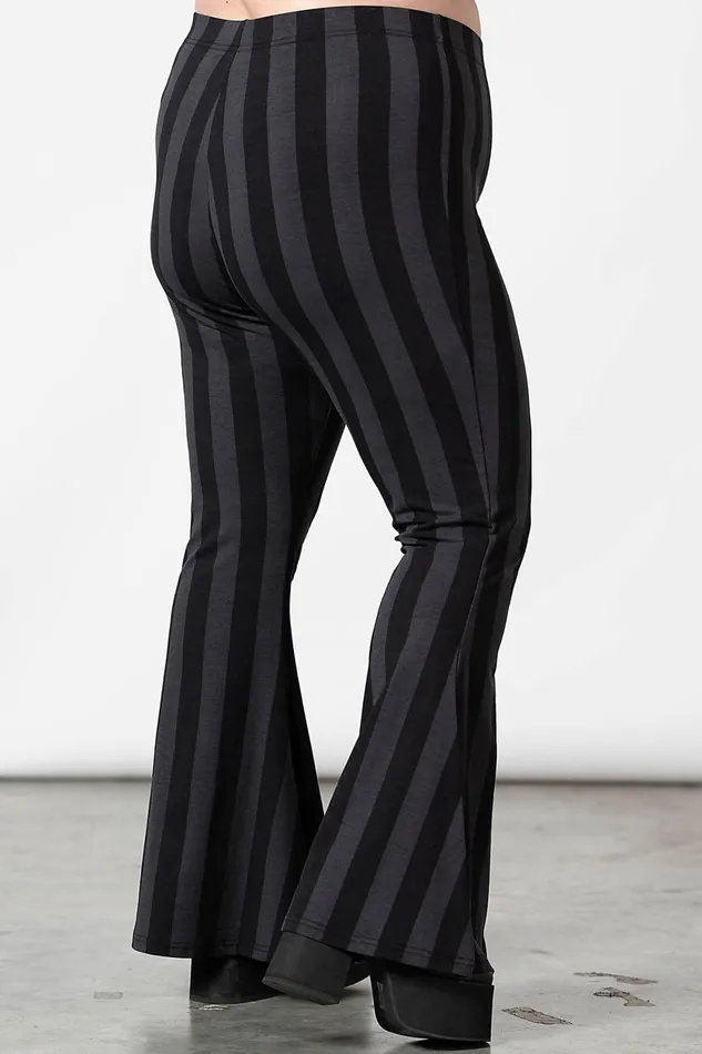 Women Flares Killstar Inferno Room Flares GREY STRIPE