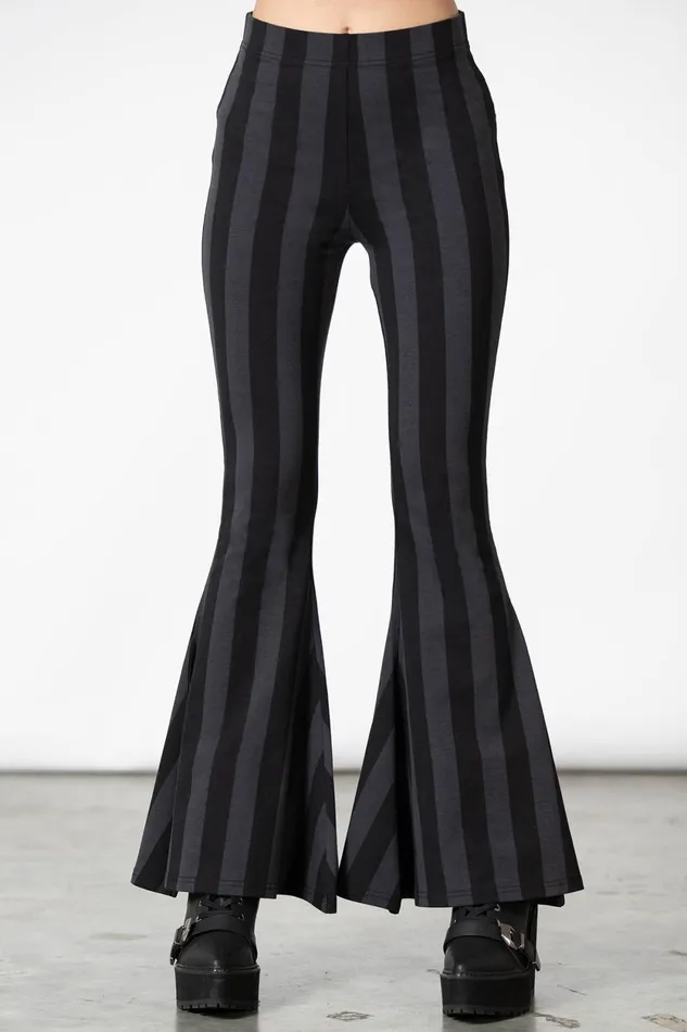 Women Flares Killstar Inferno Room Flares GREY STRIPE
