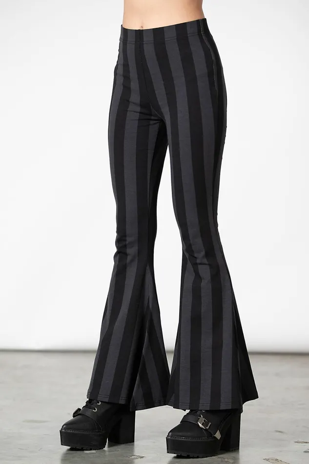 Women Flares Killstar Inferno Room Flares GREY STRIPE