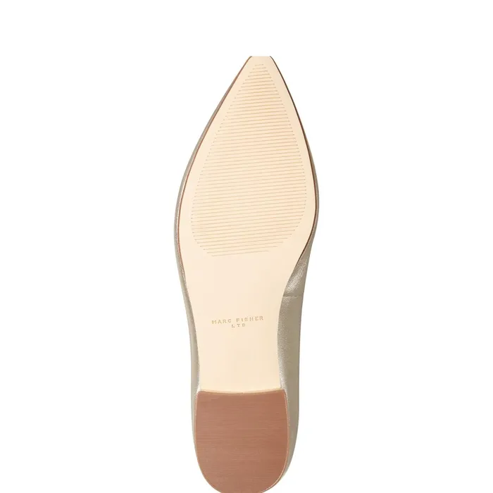 Women Gunner Pointed Toe Flat Platino Leather Marc Fisher Loafers and Flats