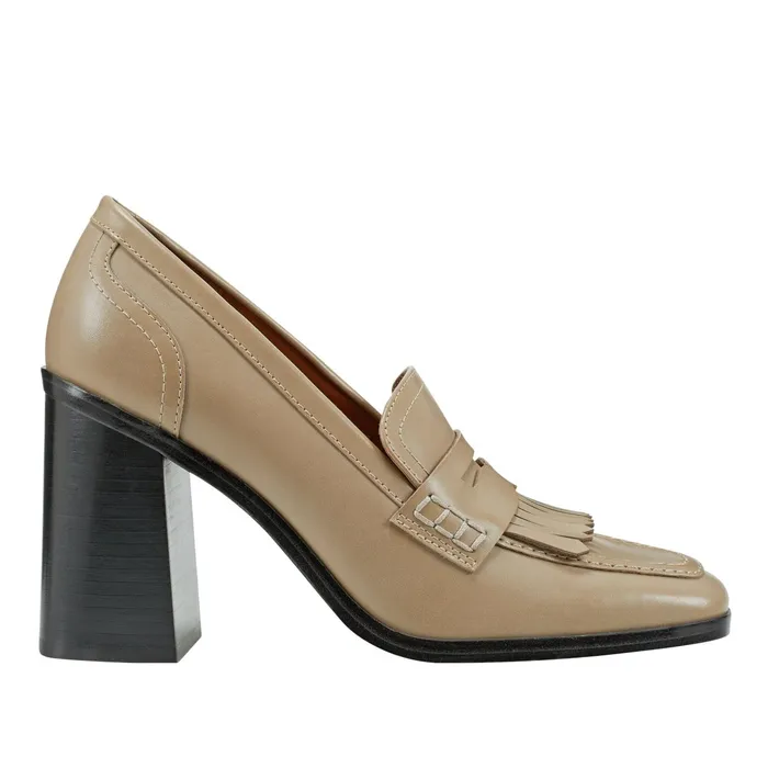 Women Hamish Block Heel Loafer Taupe Marc Fisher Heels and Pumps
