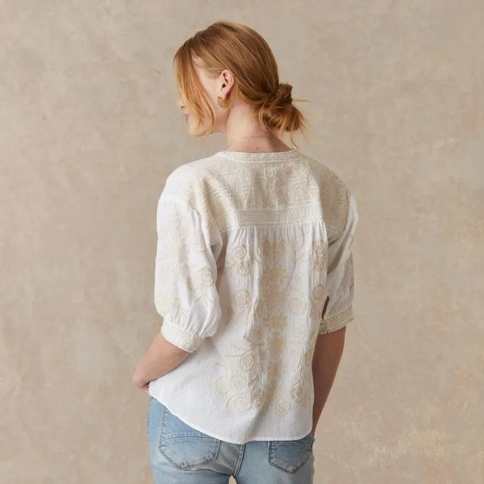 Women Hannani Puff Sleeve Top White Sundance Catalog Tops Women Hannani Puff Sleeve Top White Sundance Catalog Tops