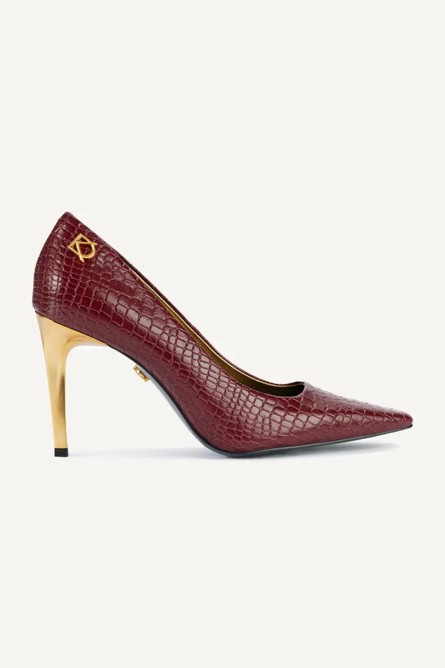 Women Heels And Wedges Donna Karan SAVITA HIGH PUMP Dark Cherry