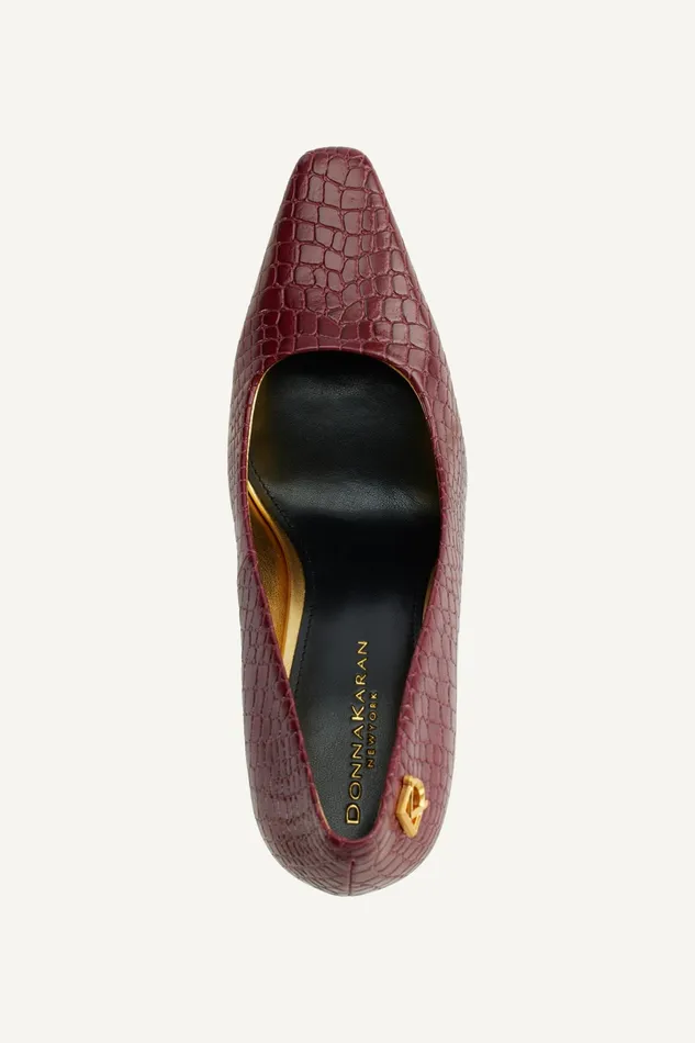Women Heels And Wedges Donna Karan SAVITA HIGH PUMP Dark Cherry