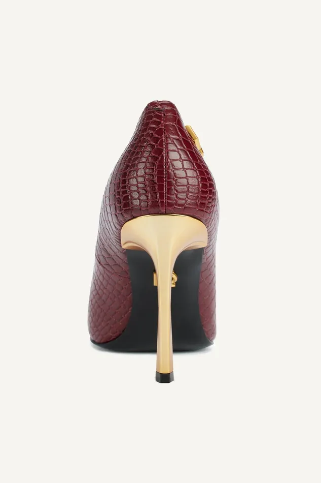 Women Heels And Wedges Donna Karan SAVITA HIGH PUMP Dark Cherry
