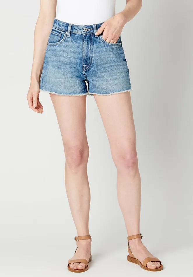 Women High Rise Relaxed Goldie Distressed Blue Shorts Indigo Buffalo David Bitton Shorts and Skirts Women High Rise Relaxed Goldie Distressed Blue Shorts Indigo Buffalo David Bitton Shorts and Skirts