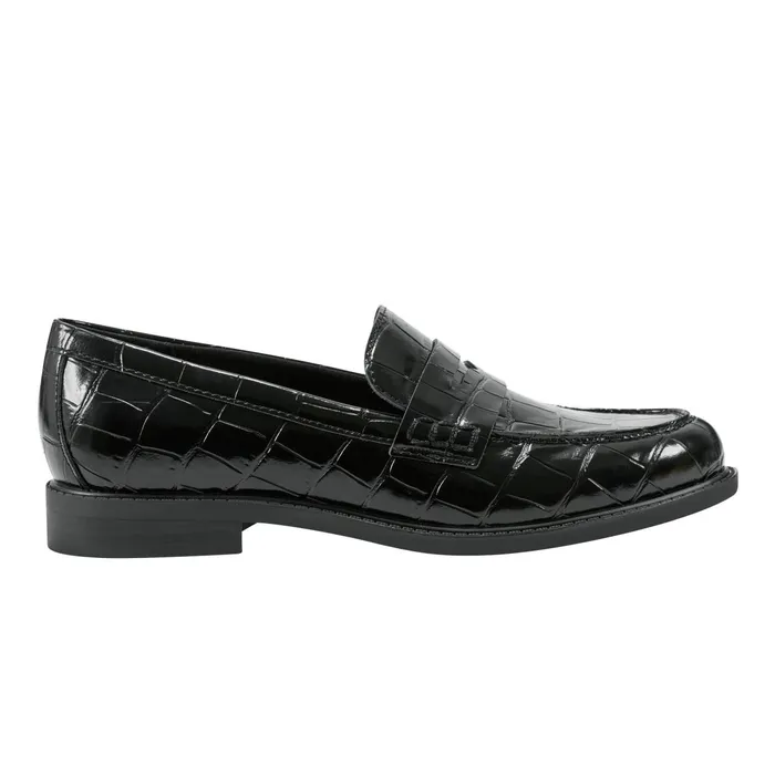 Women Ilithia Loafer Black Croco Marc Fisher Loafers and Flats