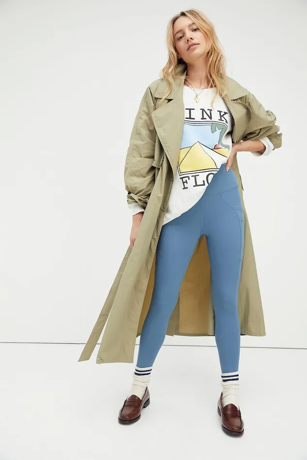 Women Jackets Free People Eastwick Trench Coat Golden Green