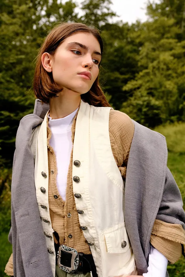 Women Jackets Free People Starstruck Vest Ecru