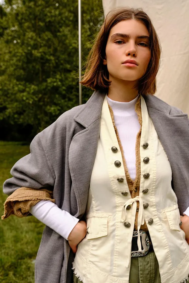Women Jackets Free People Starstruck Vest Ecru